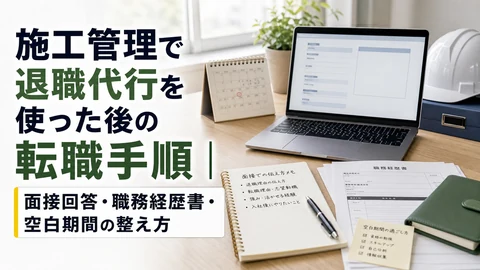 施工管理で退職代行を使った後の転職手順のアイキャッチ画像