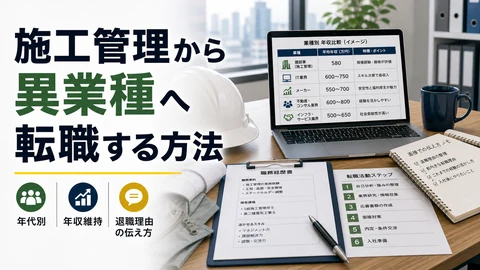 施工管理から異業種転職する方法のアイキャッチ画像