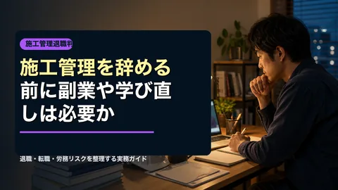 施工管理を辞める前に副業や学び直しは必要かのアイキャッチ画像
