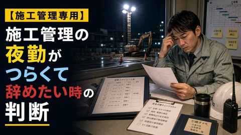 施工管理の夜勤がつらくて辞めたい時の判断のアイキャッチ画像