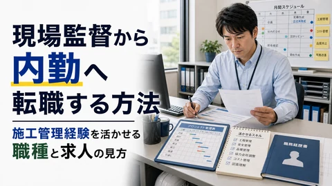 現場監督から内勤へ転職する方法のアイキャッチ画像